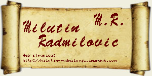 Milutin Radmilović vizit kartica